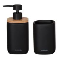 Sealskin Badkamerset - Zeepdispenser 200 ml / Tandenborstelbeker Mind Zwart - thumbnail