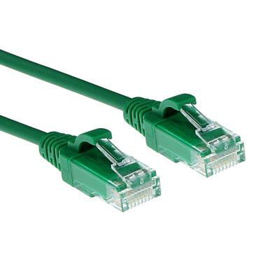 ACT DC9730 LSZH U/UTP CAT6 Datacenter Slimline Patchkabel Snagless | RJ45 Connectoren| Groen | 15 cm