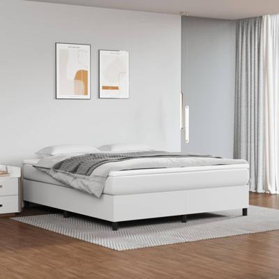 Boxspring met matras kunstleer wit 180x200 cm