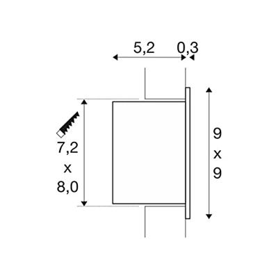 SLV Wandlamp inbouwFrame Led 9cm metaalgrijs - 1000577