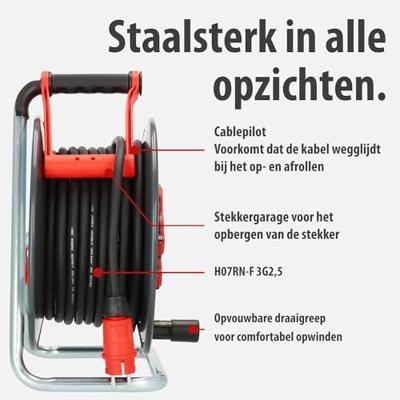 Brennenstuhl Professional SteelCore Kabelhaspel SC 2100 IP44 | 25m | H07RN-F 3G2,5 - 9192250110