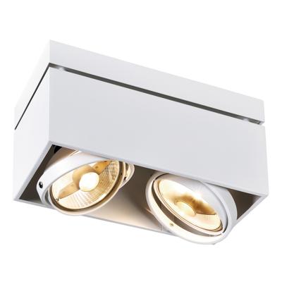 SLV Vierkante plafondspotKardamod Surface Square ES111 2-lichts wit - 117111
