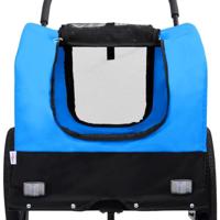 Fietstrailer en hondenwagen 2-in-1 blauw en zwart - thumbnail