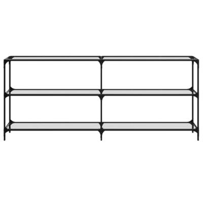 Wandtafel met transparant glazen blad 194,5x30x81 cm staal