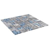 VidaXL Mozaïektegels 11 st 30x30 cm glas grijs en blauw - thumbnail