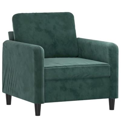 Fauteuil met voetenbank 60 cm fluweel donkergroen