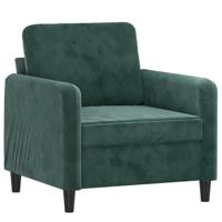 Fauteuil met voetenbank 60 cm fluweel donkergroen - thumbnail
