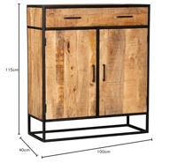 Starfurn Kabinet kast Denver | Mangohout en staal | 100 cm - thumbnail