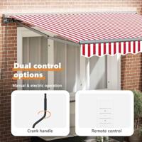 VidaXL Inklapbaar zonnescherm rood en wit 300 x 250 cm - thumbnail