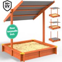 Zandbak met deksel Deluxe 120x120cm - thumbnail