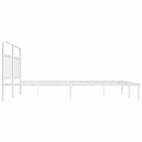 Bedframe met hoofdbord metaal wit 180x200 cm - thumbnail