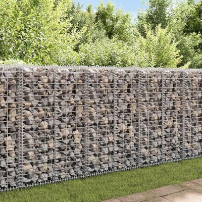 VidaXL Schanskorfmuur met deksels 20x20x100 cm gegalvaniseerd staal