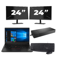 Lenovo ThinkPad E14 Gen 3 - AMD Ryzen 3 5300U - 14 inch - 16GB RAM - 256GB SSD - Windows 11 Home + 2x 24 inch Monitor - thumbnail