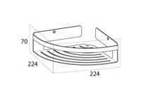 Tiger Caddy Douchemand Hoek groot Chroom 22.4x7x22.4cm 1400630346 - thumbnail