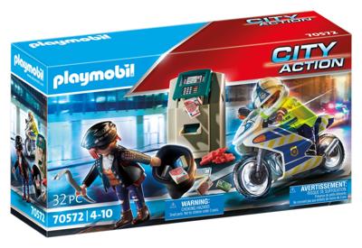 PLAYMOBIL City Action politiemotor achtervolging van de geldrover 70572