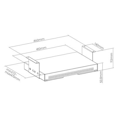 ROLINE ondertafellade met opbergvlak , slank