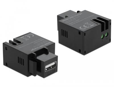 Delock 86506 Keystone-module USB Type-A oplaadpoort 2.1 A zwart