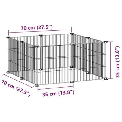 VidaXL Huisdierkooi met 8 panelen, zwart, 35x35 cm, staal