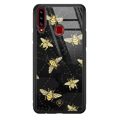 Samsung Galaxy A20s glazen hardcase - Bee yourself