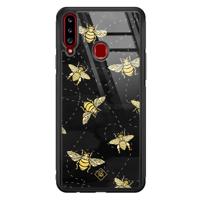 Samsung Galaxy A20s glazen hardcase - Bee yourself - thumbnail