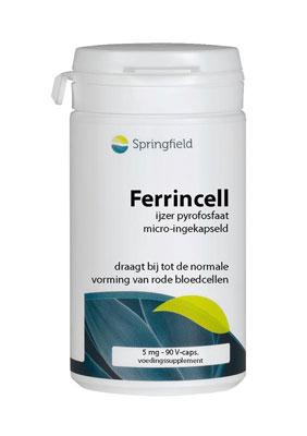 Springfield Ferrincell ijzer pyrofosfaat 5mg 90 Vegetarische capsules Springfield Ferrincell ijzer pyrofosfaat 5mg 90 Vegetarische capsules