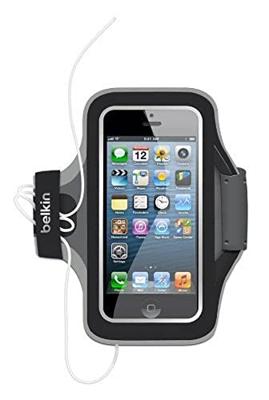 Belkin Slim-Fit Plus-armband (kabelopbergvak, geschikt voor Apple iPhone 5/5s/5c) zwart
