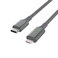 Parat USB-kabel USB-C stekker, Apple Lightning stekker 1.20 m Grijs Stoffen mantel 990561999 - thumbnail