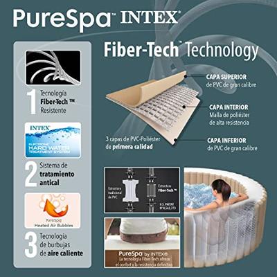 Intex opblaasbare spa greywood deluxe 6 persoons