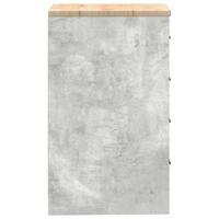 Garagekast 40x51x85 cm massief grenenhout betongrijs - thumbnail