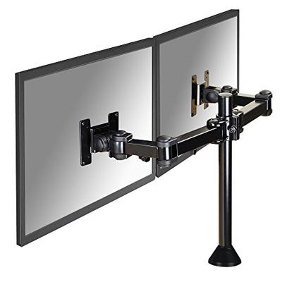 Neomounts FPMA-D960DG Tafelbeugel voor monitor Aantal monteerbare displays: 2 Display(s) 25,4 cm (10) - 68,6 cm (27) Zwart In hoogte verstelbaar, Kantelbaar,