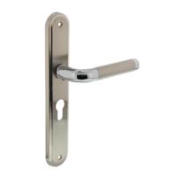 Intersteel Deurkruk Agatha op langschild profielcilinder 55mm - chroom/nikkel mat - thumbnail