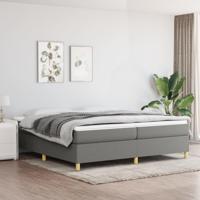 Boxspring met matras stof donkergrijs 200x200 cm - thumbnail