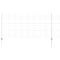 VidaXL Hek met paal zilver 1 x 10 m staal - thumbnail