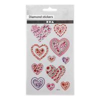 Creativ Company Diamond stickers, harten, vel 10x16 cm, 1 vel - thumbnail