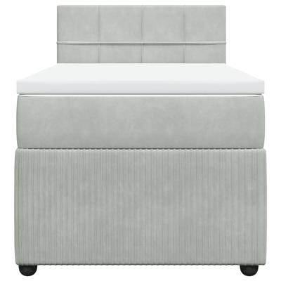 Boxspring met matras fluweel lichtgrijs 120x190 cm