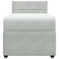 Boxspring met matras fluweel lichtgrijs 100x200 cm - thumbnail