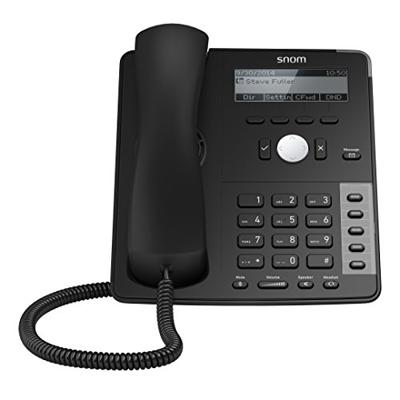 Snom D715 IP-telefoon, SIP bureautelefoon (5 configureerbare LED functietoetsen, vier-lijn B / W-scherm met achtergrondverlichting, XML mini browser), Zwart, 00004039