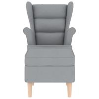 Fauteuil met voetenbankje stof lichtgrijs - thumbnail