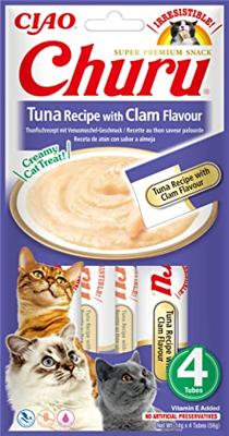 INABA Churu Tuna with clam flavour - Kattensnoepje - 4x14 g