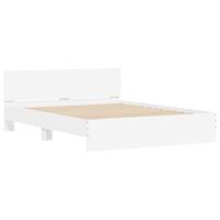 Bedframe met hoofdeinde en LED-verlichting wit 160x200 cm - thumbnail