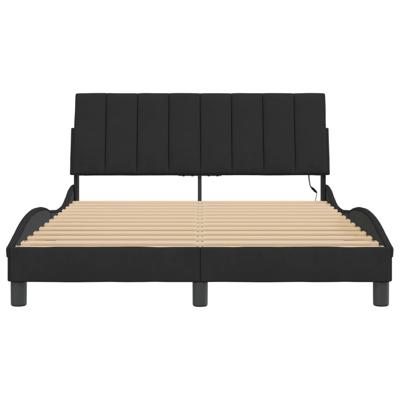 Bedframe met LED-verlichting fluweel zwart 120x200 cm