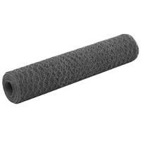 VidaXL Kippengaas 25x0,75 m staal met pvc coating grijs - thumbnail