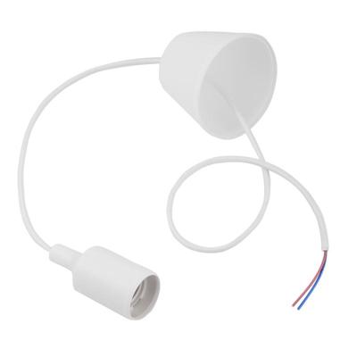 E27 lamphouder opknoping draad kroonluchter lamp houder lamp basis voedingskabel met lampenkap kabel lengte: 1M (wit)