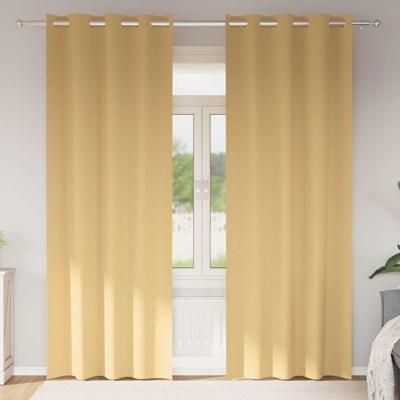 VidaXL Zwart-out gordijnen met ringen 2 pcs beige 225 x 140 cm