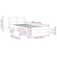 Bedframe met hoofdeinde zonder matras 90x200 cm wit - thumbnail