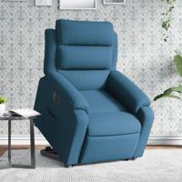 Sta-op-stoel elektrisch verstelbaar fluweel blauw - thumbnail