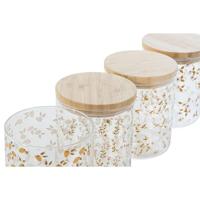 Tin DKD Home Decor Bamboe Borosilicaatglas Shabby Chic 700 ml 10 x 10 x 12,5 cm (4 Stuks) - thumbnail