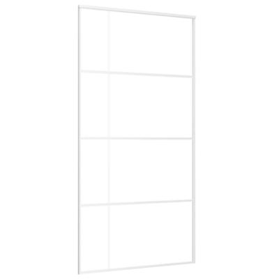 VidaXL Schuifdeur 102,5x205 cm esg-glas en aluminium wit