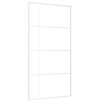 VidaXL Schuifdeur 102,5x205 cm esg-glas en aluminium wit - thumbnail