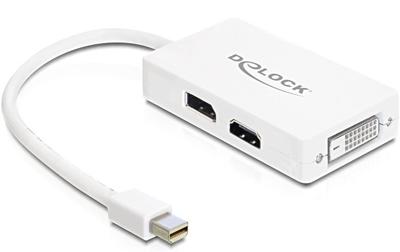 Delock Adapterkabel mini DisplayPort 1.1 stekker > 1 x VGA + 1 x HDMI + 1 x DVI 24+1 wit